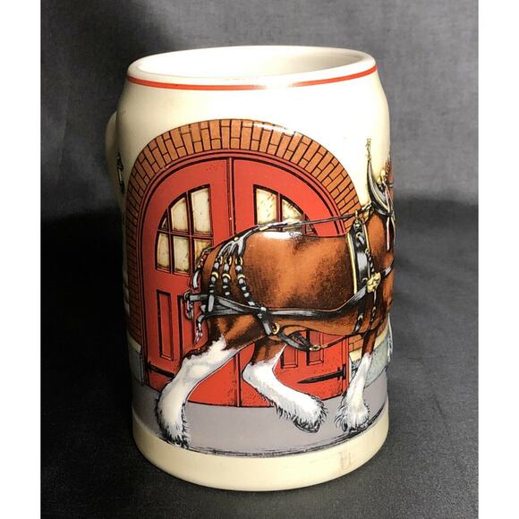 Budweiser Clydesdale 'Parade Dress' Collector Beer Stein Mug 1989 AnheuserBusch - Picture 3 of 7